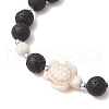 2Pcs Synthetic Turquoise and Natural Lava Rock Beads Stretch Bracelets for Men Women BJEW-JB11824-5