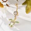 Alloy Crystal AB Rhinestone Dangle Curved Barbell Belly Rings AJEW-R007-01G-01-2