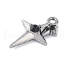 Rack Plating Alloy Jet Rhinestone Pendants PALLOY-F018-18B-02-2