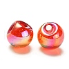 UV Plating Rainbow Iridescent Acrylic Beads OACR-G012-04C-2