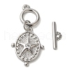 Brass Micro Pave Clear Cubic Zirconia Toggle Clasps KK-N254-75P-1