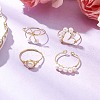 Mother's Day Jewellery Round Natural Cultured Freshwater Pearl Finger Rings RJEW-JR00856-1