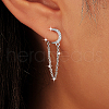 Elegant S925 Sterling Silver Moon Tassel Stud Earrings OG4431-2-1
