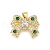Brass Micro Pave Cubic Zirconia Pendants KK-K401-19G-01-1