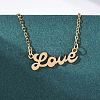 201 Stainless Steel Pendant Necklace for Women NJEW-F335-02G-06-1