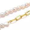 Mother's Day Jewellery Natural Baroque Pearl Keshi Pearl Beaded Necklaces NJEW-JN02905-3