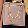 304 Stainless Steel Snake Chain Double Layer Necklaces for Women NJEW-Z072-03G-1