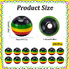 SOFPLATE 200Pcs Ghana Jamaica Reggae Stripe Resin Beads RESI-SP0001-05-2