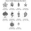 100 pcs 10 Style Tibetan Style Alloy Pendants TIBEP-CJ0001-35-2