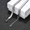 Non-Tarnish 304 Stainless Steel Herringbone Chains Necklaces NJEW-G340-03P-3