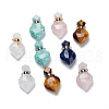 Natural Mixed Gemstone Perfume Bottle Pendants G-D058-11-1