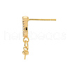 Brass Micro Pave Clear Cubic Zirconia Stud Earring Findings KK-N233-127-NF-4