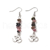 Natural Tourmaline Chips Dangle Earrings EJEW-G336-01AS-02-2