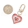 Alloy Enamel Heart Pendant Decorations HJEW-JM03150-02-3