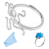 DICOSMETIC 1Pc Adjustable 925 Silver Ring Adjustable Ring Findings FIND-DC0006-64P-1