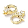 Rack Plating Brass Micro Pave Clear Cubic Zirconia Lobster Claw Clasps KK-F858-07A-G-2