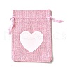 12Pcs 12 Styles Valentine's Day Printed Rectangle Burlap Cloth Packing Pouches ABAG-U006-02C-2