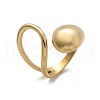 304 Stainless Steel Cuff Rings for Women RJEW-A063-01A-G-3