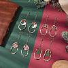 4 Pairs 4 Styles Christmas Alloy Enamel Dangle Earrings EJEW-JE06136-2