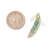4Pcs 4 Styles Synthetic Citrine & Natural Carnelian & Green Aventurine & Amethyst Beaded Pea Pendants PALLOY-TA00229-2