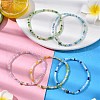 Lightning Bolt Non-magnetic Synthetic Hematite & Glass Beaded Stretch Bracelets BJEW-JB11189-5