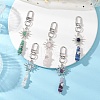 Copper Wire Wrapped Natural Gemstone Pointed Bullet Pendant Decorations HJEW-JM03103-02-2