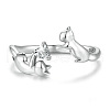 925 Sterling Silver Cubic Zirconia Cuff Rings FS-WG6F047-01-4