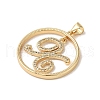Brass Micro Pave Cubic Zirconia Pendants KK-C058-12B-G-2