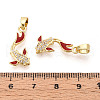 Brass Micro Pave Cubic Zirconia and Enamel Pendants KK-T074-67G-01-3