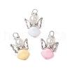 3Pcs 3 Colors Glass Pearl Pendants PALLOY-JF03471-1