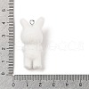 Flocking Resin Cute Bunny Pendants MACR-P043-J03-3