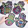 ARRICRAFT 6pcs 3 style Computerized Embroidery Cloth Iron On Sequins Patches PATC-AR0001-01-3
