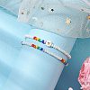 2Pcs 2 Styles Heart Glass Seed Beaded Stretch Bracelet Sets BJEW-JB10530-01-3
