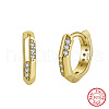 925 Sterling Silver Polygon Hoop Earrings EJEW-C146-05G-2