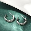 C-Shaped Brass Micro Pave Cubic Zirconia Stud Earrings for Women EJEW-G428-21P-02-2