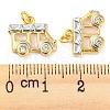 Brass Cubic Zirconia Pendants KK-M258-14GP-3