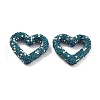 Heart Shape Polymer Clay Rhinestone Beads CLAY-NH0001-09B-2