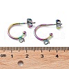 Ion Plating(IP) 304 Stainless Steel Half Hoop Earrings STAS-Z028-B01-M-01-3