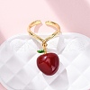 Brass Enamel Open Cuff Rings for Women RJEW-U057-20G-2