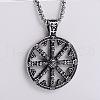 Viking Compass Punk Street Style Stainless Steel Pendant Necklaces for Men JN8027-1