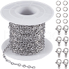 SUNNYCLUE 10M 304 Stainless Steel Textured Cable Chains FIND-SC0012-51P-1