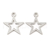 925 Sterling Silver Hollow Star Charms STER-B005-38P-1