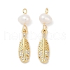 Natural Cultured Freshwater Pearl & Brass Pendants KK-U062-09G-1