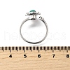 Brass Pave Cubic Zirconia Open Cuff Rings for Women RJEW-U056-01P-5