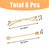 FIBLOOM 6Pcs 6 Styles Brass Collar Pins Tie Clips AJEW-FI0001-02-2