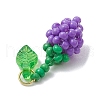 Glass Seed Beaded Rose Pendants PALLOY-MZ00627-03-4