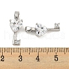 Brass Micro Pave Clear Cubic Zirconia Pendants KK-G490-02P-3