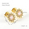 304 Stainless Steel Cubic Zirconia Stud Earrings FS-WGD0B7C-02-1