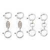  4Pcs 2 Style 925 Sterling Silver Spring Ring Clasps Sets STER-TA0001-05-10