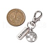 Inspirational Word & Tree of Life Tibetan Style Alloy Pendant Decoration HJEW-JM02192-3